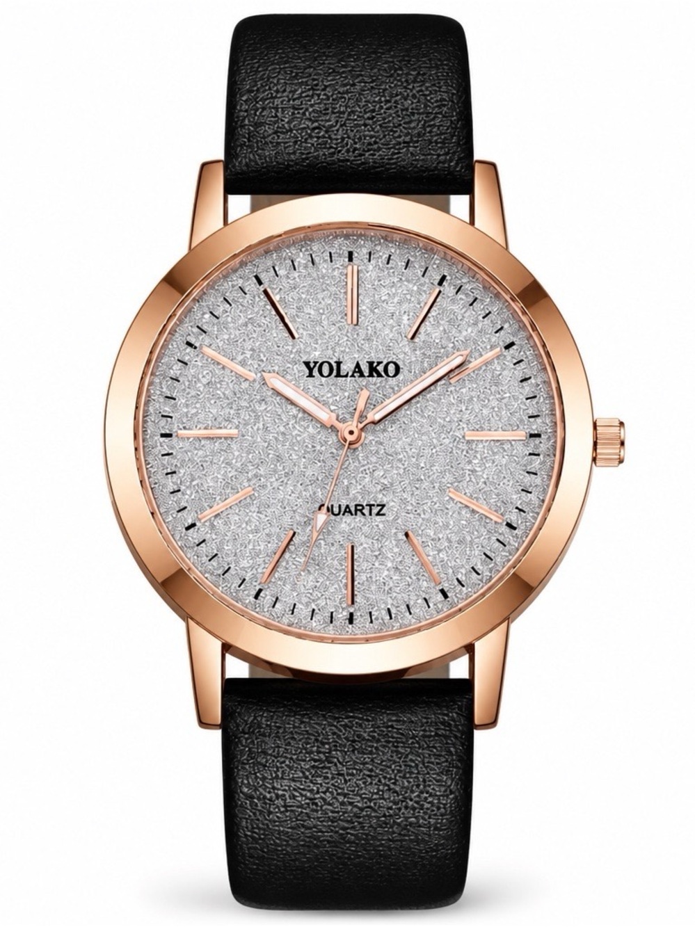 2387 - Black- Rose Gold Case Black Strap Women's Watch - Picture 4 of 6